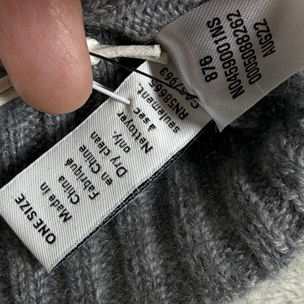 Nordstrom Cashmere Beanie Grey Heather Ribbed Knit Hat NO459001NS NEW - Picture 4 of 7